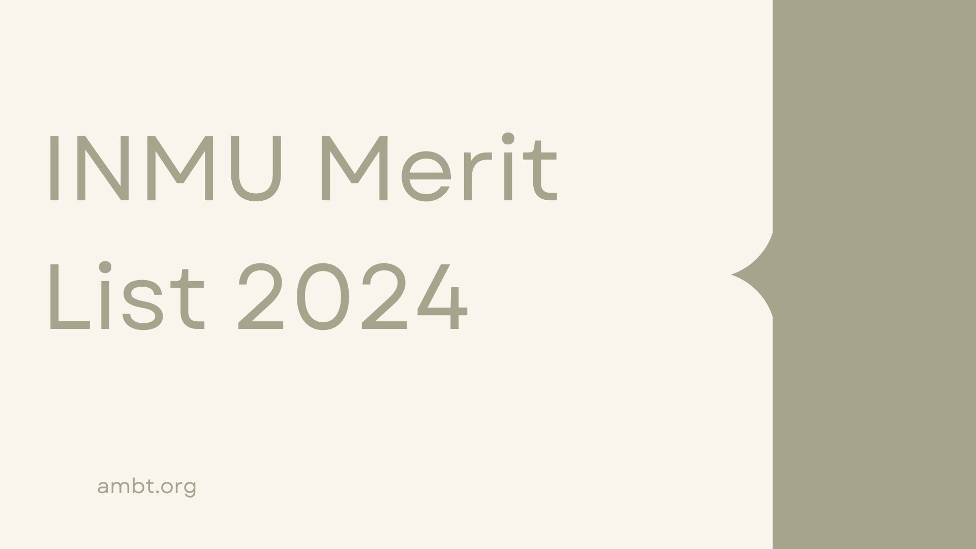 INMU Merit List 2024